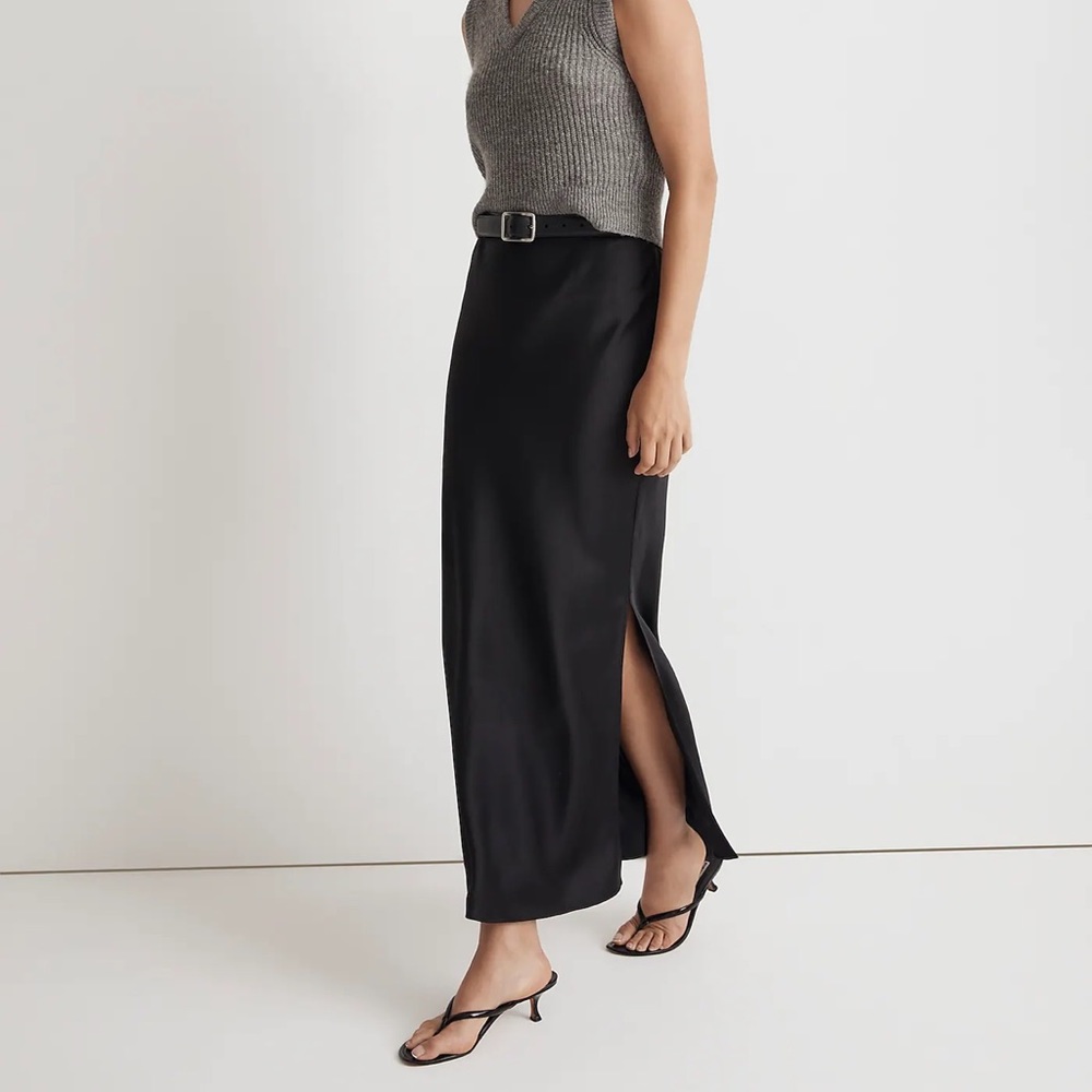 Satin Maxi Slip Skirt